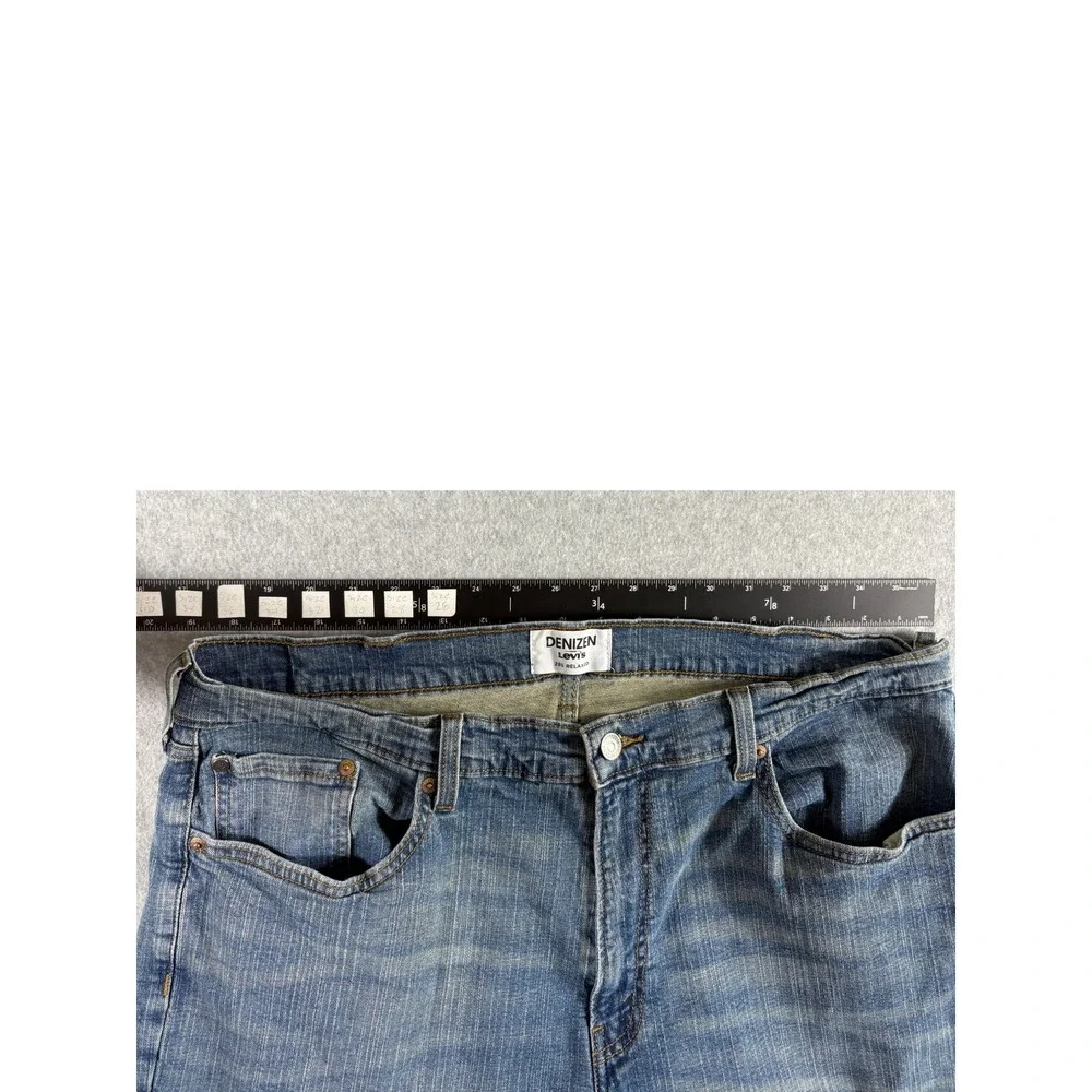 Denizen Levi's 285 Relaxed Fit Jeans Mens 40x32‎ Blue Whiskering Denim Straight